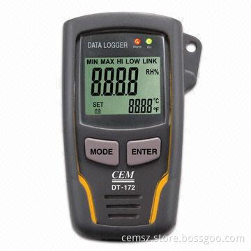 Temperature and Humidity Data Logger with Memory of 32,700 Values